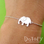 Pixel Elephants Shaped Charm Bracelet in Silver for Animal Lovers | DOTOLY
