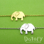 Pixel Elephants Shaped Charm Bracelet in Silver or Gold | DOTOLY