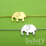 Pixel Elephants Shaped Charm Bracelet in Silver or Gold | DOTOLY