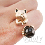 Playful Kitty Cat Shaped Animal Inspired Ring in Rose Gold | DOTOLY