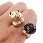 Playful Kitty Cat Shaped Animal Inspired Ring in Rose Gold | DOTOLY