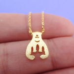 Polar Bear Aurora Northern Lights Silhouette Shaped Pendant Necklace