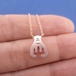 Polar Bear Aurora Northern Lights Silhouette Shaped Pendant Necklace