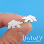 Polar Bear Shaped Allergy Free Stud Earrings in Silver | DOTOLY