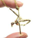 Pole Dancing Aerial Dance Themed Necklace in Gold
