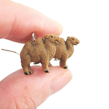 Porcelain Bactrian Camel Shaped Ceramic Dangle Earrings | Handmade