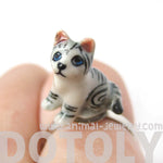 Porcelain Ceramic Adorable Kitty Cat Animal Adjustable Ring | Handmade | DOTOLY