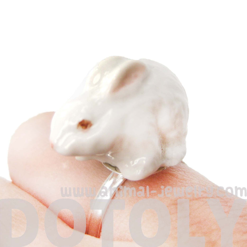 porcelain-ceramic-adorable-white-bunny-rabbit-animal-adjustable-ring-handmade