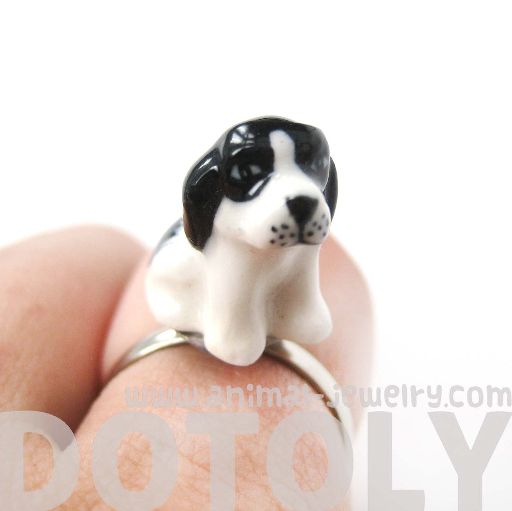 porcelain-ceramic-english-springer-spaniel-puppy-dog-animal-adjustable-ring-handmade