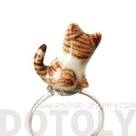 porcelain-ceramic-brown-and-white-kitty-cat-animal-adjustable-ring-handmade