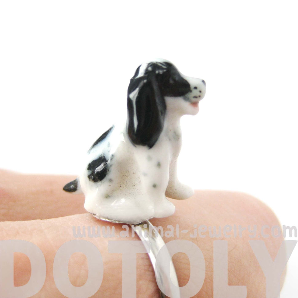 porcelain-ceramic-english-springer-spaniel-dog-animal-adjustable-ring-handmade