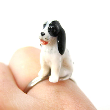 porcelain-ceramic-english-springer-spaniel-dog-animal-adjustable-ring-handmade