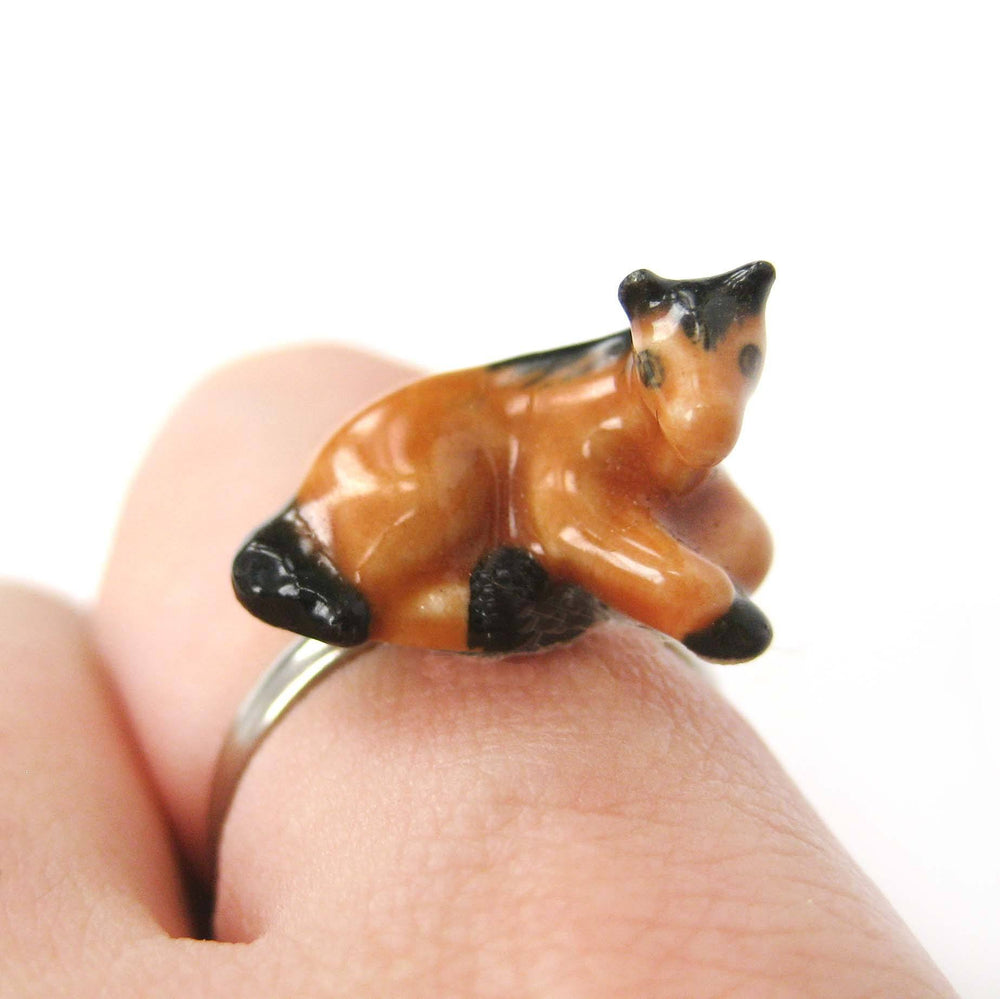 porcelain-ceramic-horse-shaped-animal-adjustable-ring-handmade