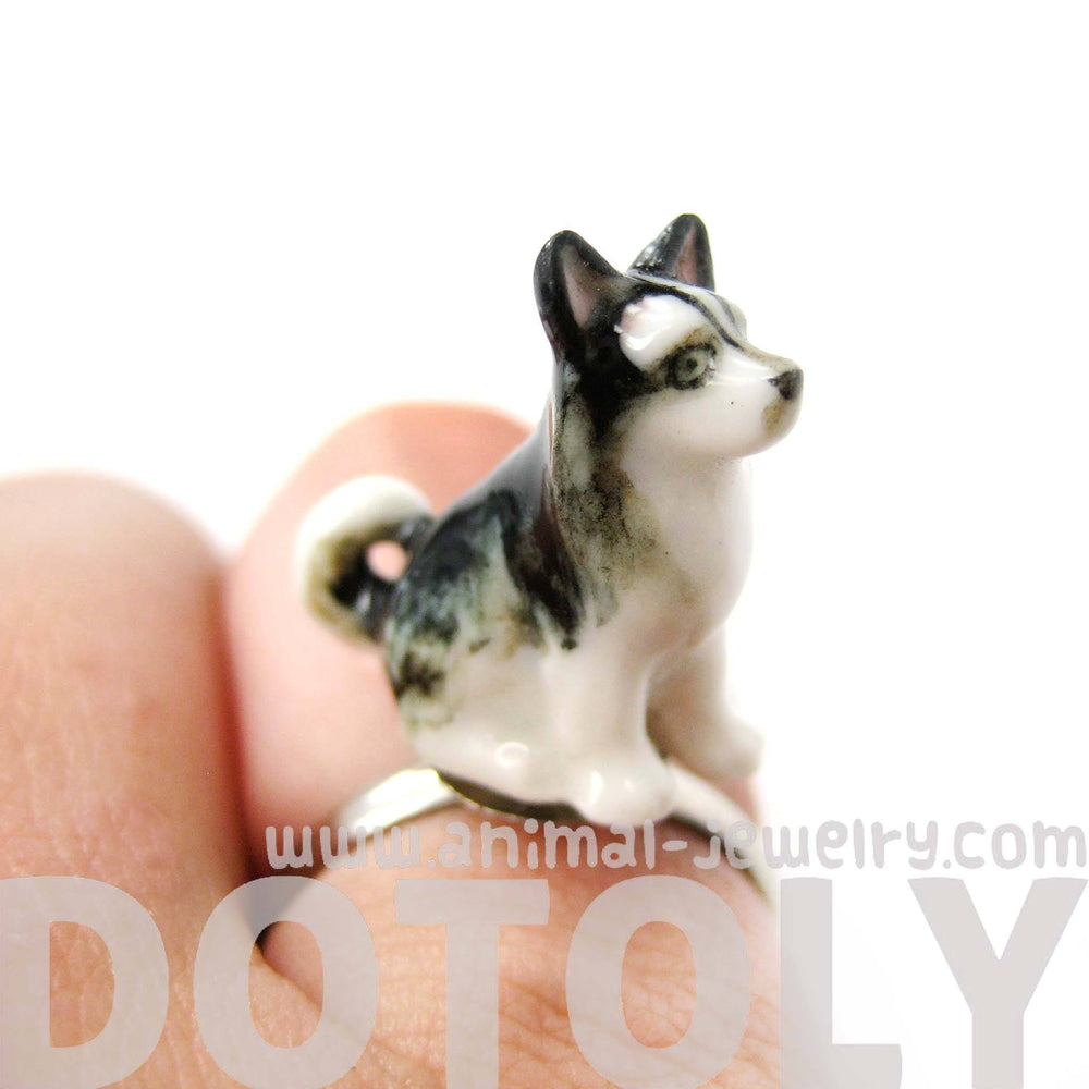 porcelain-ceramic-siberian-husky-puppy-dog-animal-adjustable-ring-handmade