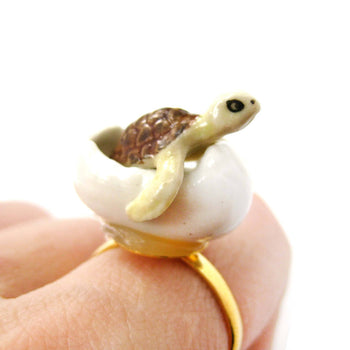 porcelain-ceramic-sea-turtle-hatching-from-egg-shaped-adjustable-ring-handmade