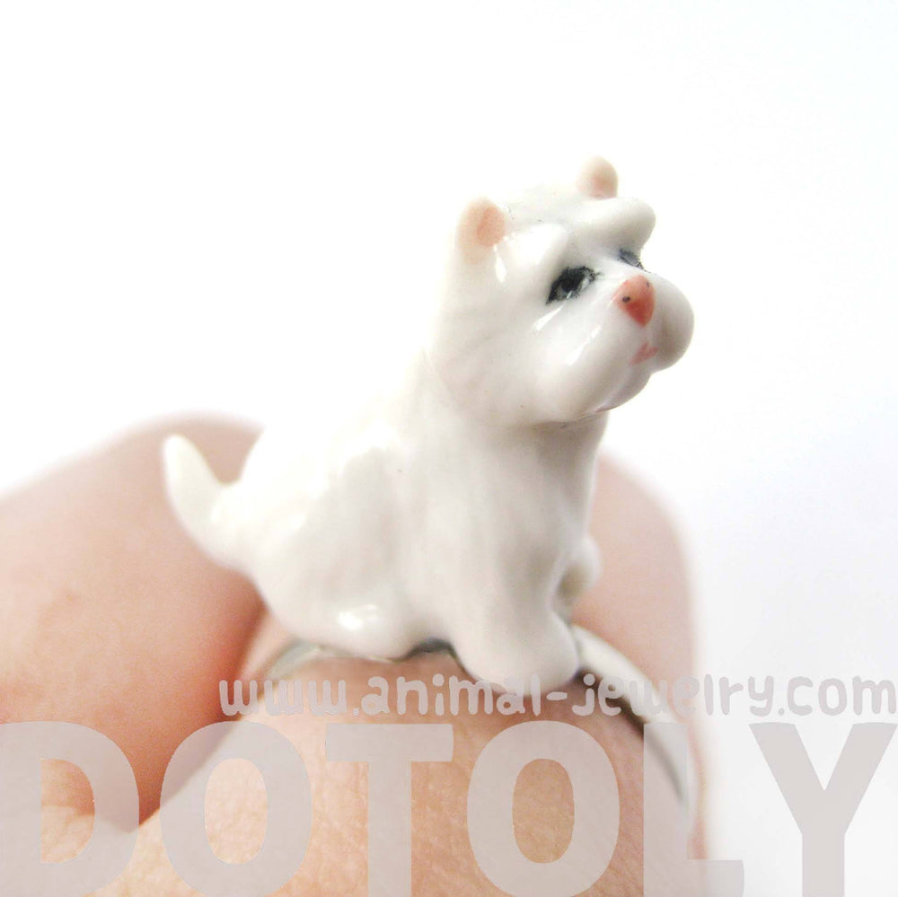porcelain-ceramic-west-highland-white-terrier-puppy-dog-animal-adjustable-ring-handmade