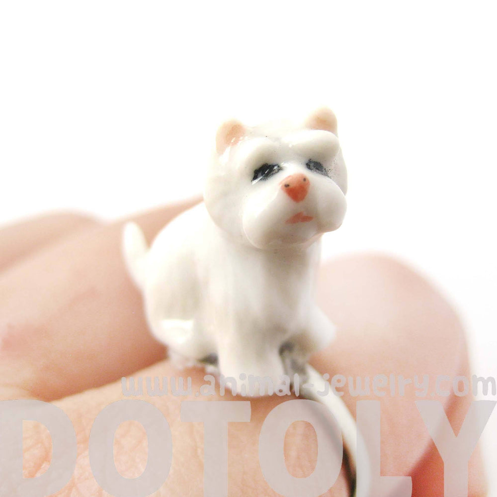 porcelain-ceramic-west-highland-white-terrier-puppy-dog-animal-adjustable-ring-handmade