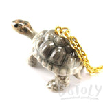 Porcelain Tortoise Turtle Shaped Ceramic Animal Pendant Necklace