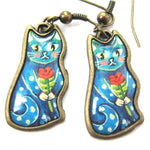 pretty-kitty-cat-animal-dangle-earrings-in-blue-enamel-with-floral-detail-dotoly