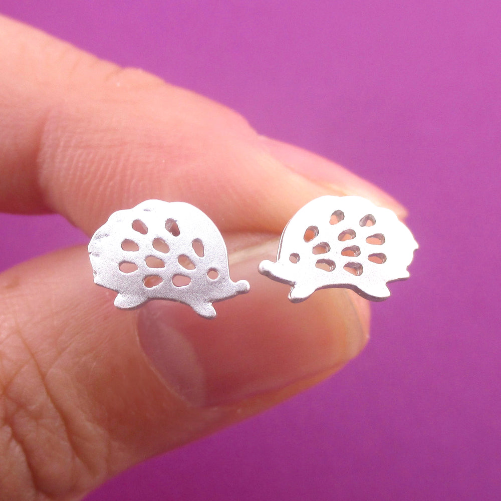 Hedgehog Porcupine Shaped Stud Earrings for Animal Lovers