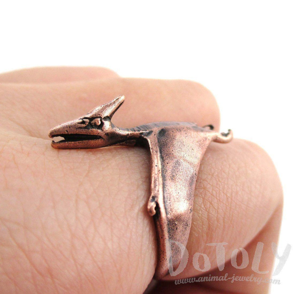Pterodactyl Dinosaur Shaped Animal Ring in Copper | US Size 5 to 9 | DOTOLY