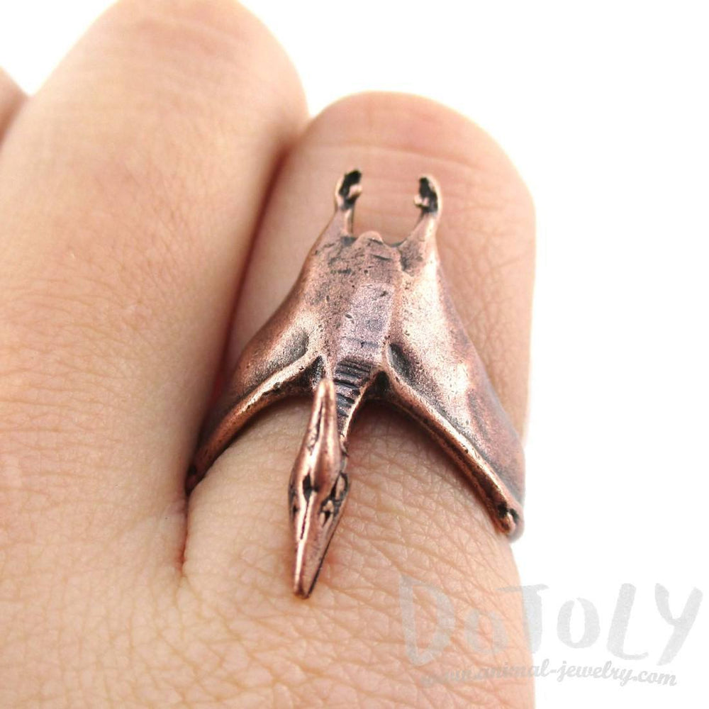 Pterodactyl Dinosaur Shaped Animal Ring in Copper | US Size 5 to 9 | DOTOLY