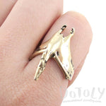 Pterodactyl Dinosaur Shaped Animal Ring in Shiny Gold | US Size 5 to 9 | DOTOLY