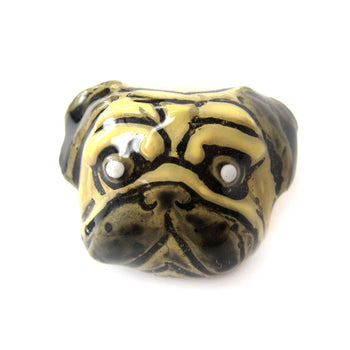 Pug Dog Shaped Enamel Animal Ring in US Size 6.5 | Limited Edition | DOTOLY