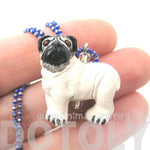 Pug Puppy Dog Shaped Porcelain Ceramic Animal Pendant Necklace | Handmade | DOTOLY