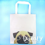 Pug Puppy Illustrated Canvas Shopper Tote Bag | Gifts for Dog Lovers