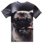 Pug Smoking a Cigar Animal Meme Graphic Digital Print T-Shirt | DOTOLY | DOTOLY