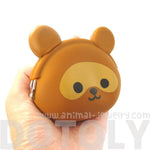 Raccoon Dog Tanuki Shaped Mimi Pochi Animal Friends Silicone Clasp Coin Purse Pouch | DOTOLY