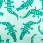 Green Crocodile Alligator Print Large Utility Market Tote Bag with Zip