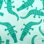 Green Alligator Birds Animal Print Large Utility Zip Closure Market Tote Bag