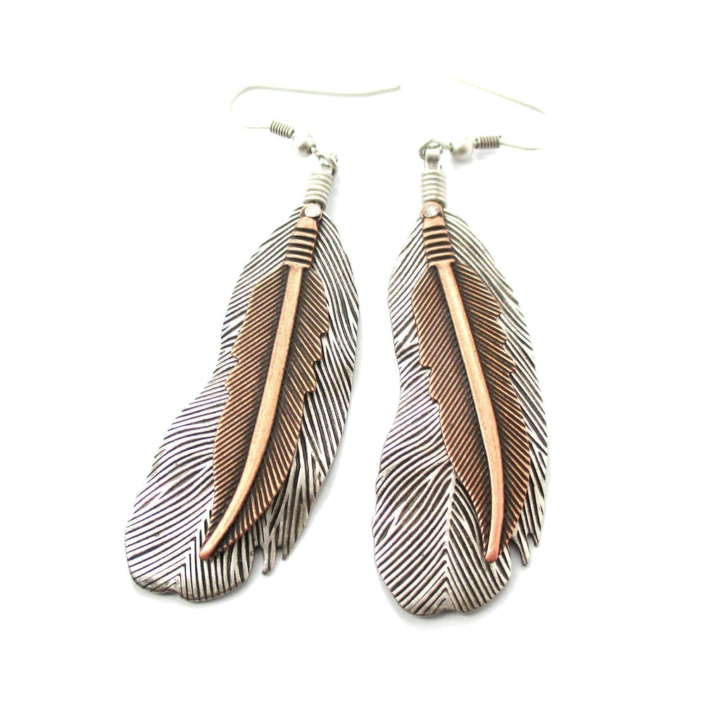 Realisitc Feather Shaped Bohemian Chic Dangle Earrings | DOTOLY | DOTOLY