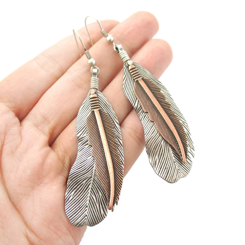 Realisitc Feather Shaped Bohemian Chic Dangle Earrings | DOTOLY | DOTOLY