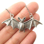 Realistic Bat Shaped Animal Pendant Necklace in Silver | Animal Jewelry | DOTOLY