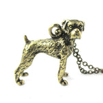 Realistic Boxer Dog Shaped Animal Pendant Necklace in Brass | Jewelry for Dog Lovers | DOTOLY