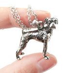 Realistic Boxer Dog Shaped Animal Pendant Necklace in Shiny Silver | Jewelry for Dog Lovers | DOTOLY