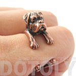 Realistic Boxer Dog Shaped Animal Wrap Ring in Copper | Sizes 4 to 8.5 | DOTOLY