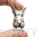 Realistic Bunny Rabbit Head Shaped Necklace in Silver | DOTOLY | DOTOLY