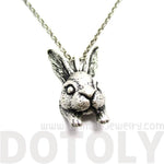 Realistic Bunny Rabbit Head Shaped Necklace in Silver | DOTOLY | DOTOLY