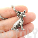 Realistic Chihuahua Puppy Dog Shaped Animal Pendant Necklace in Silver | Jewelry for Dog Lovers | DOTOLY