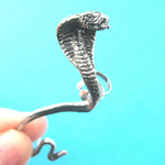 Realistic Cobra Snake Shaped Animal Wrap Ear Cuff in Silver | Animal Jewelry | DOTOLY