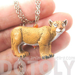 Realistic Cougar Mountain Lion Shaped Porcelain Ceramic Pendant Necklace | Handmade | DOTOLY