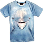 Realistic Dolphin Face All Over Print Graphic T-Shirt | Animal Themed Apparel | DOTOLY