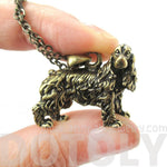 Realistic English Cocker Spaniel Shaped Animal Pendant Necklace in Brass | Jewelry for Dog Lovers | DOTOLY