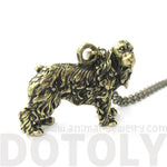 Realistic English Cocker Spaniel Shaped Animal Pendant Necklace in Brass | Jewelry for Dog Lovers | DOTOLY