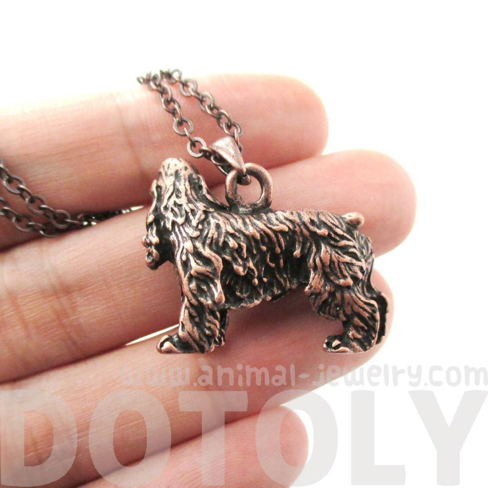 Realistic English Cocker Spaniel Shaped Animal Pendant Necklace in Copper | Jewelry for Dog Lovers | DOTOLY