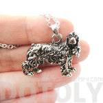 Realistic English Cocker Spaniel Shaped Animal Pendant Necklace in Shiny Silver | DOTOLY